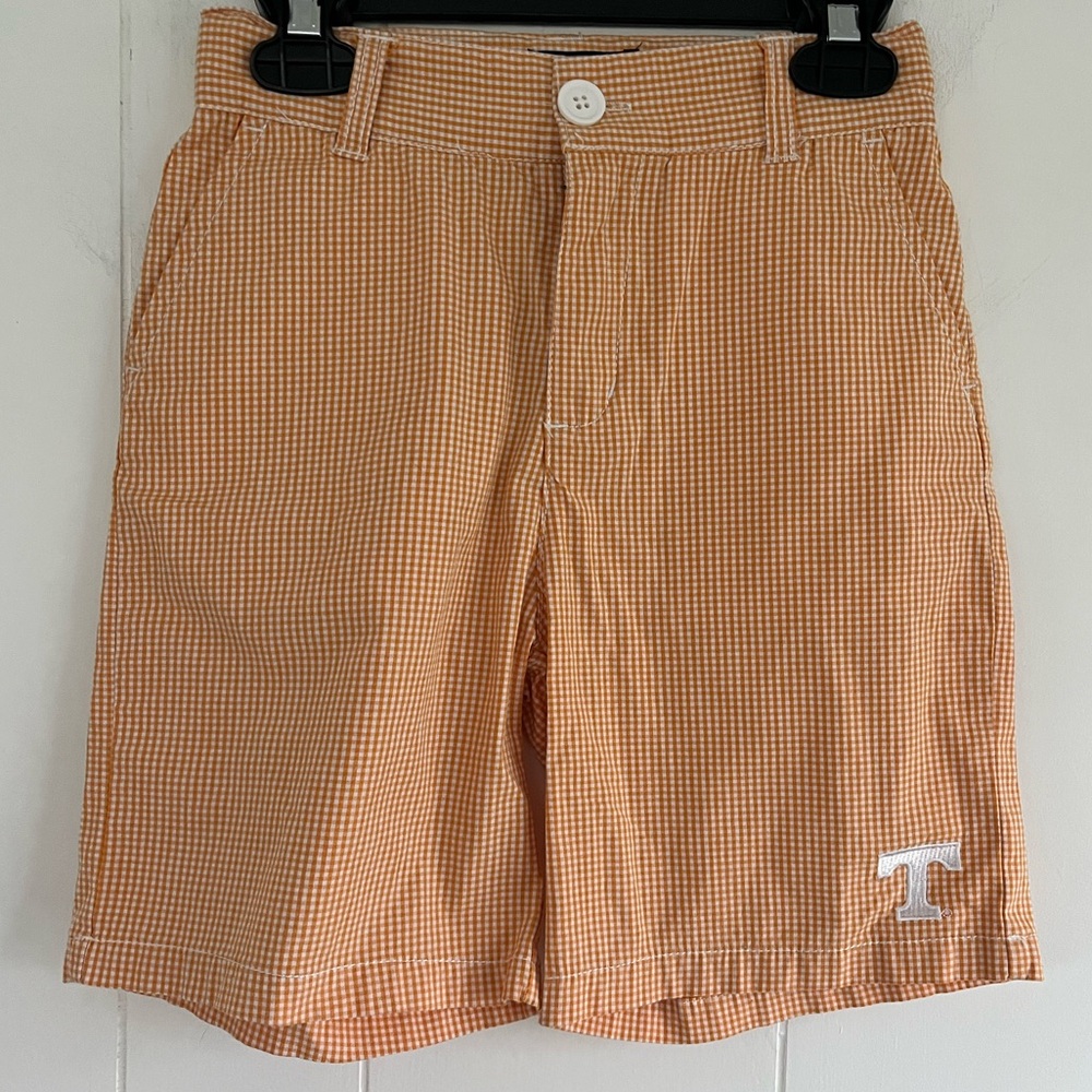 JV Clothiers Tennessee VOLS Orange White Gingham Boy’s Shorts Size 7